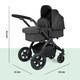 image 3 of Stomp Luxe 12pc Travel System with Stratus i-Size Car Seat & ISOFIX Base, Carrycot, Reversible Seat, Rain Cover & More (Black/Charcoal Grey/Black)