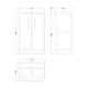 image 2 of Balterley Bramshall Compact 500mm 2 Door Dark Blue Floor Standing Vanity Unit With Basin