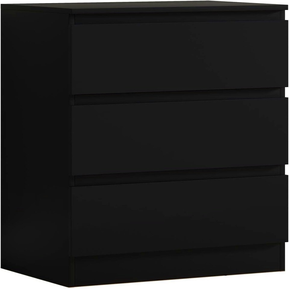 image 1 of FWStyle Carlton 3 Drawer Chest Of Drawers - Matt Black