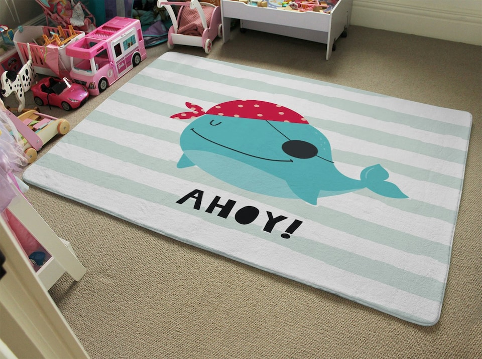 image 1 of Ahoy! Whale (Rug) | Blue | M