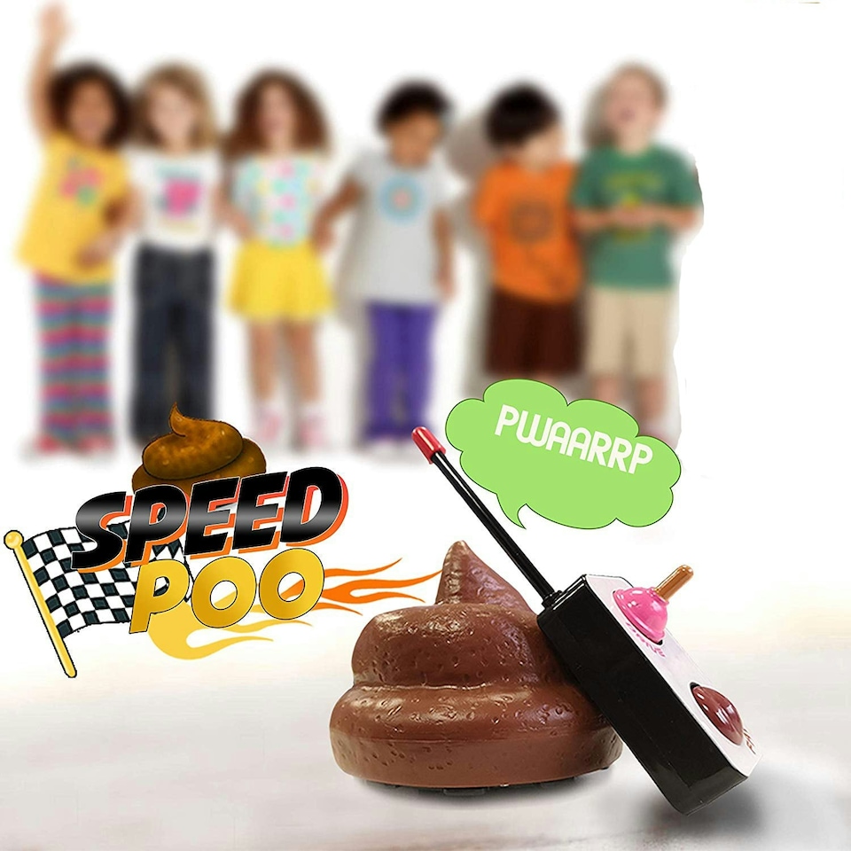 image 1 of Hilarious Speedy Remote Control Speed Poo Family Fun Drive and Spin Fun Toy