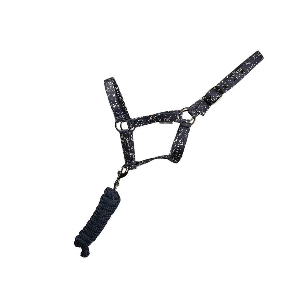 image 1 of Hy Elevate Allure Head Collar & Lead Rope - Navy/Gun Metal - Full
