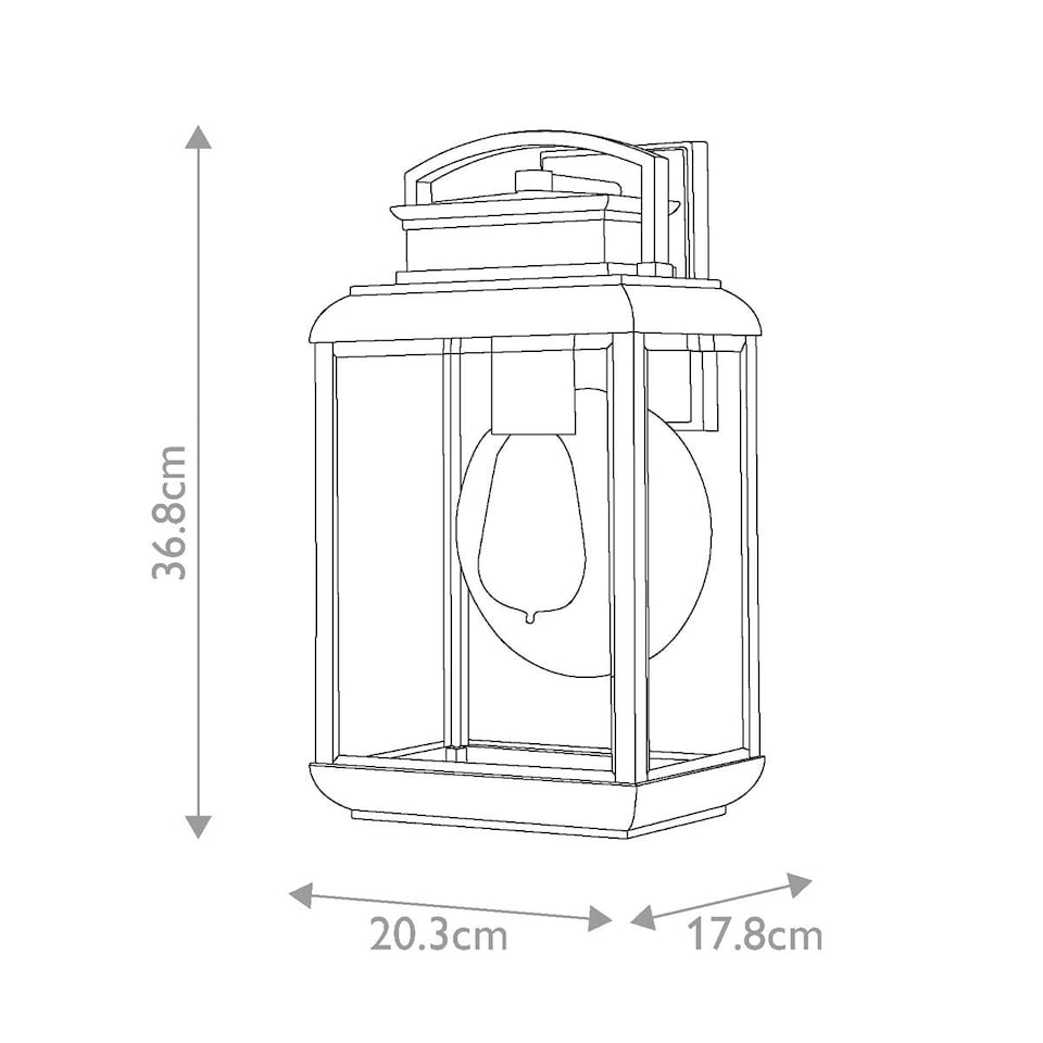 image 1 of Byron Outdoor Wall Lantern Graphite with Pewter Reflector IP44