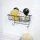 image 2 of Showerdrape Suctionloc Black Suction Wall Mounted Sponge Basket with Mounting Discs | Black | 1