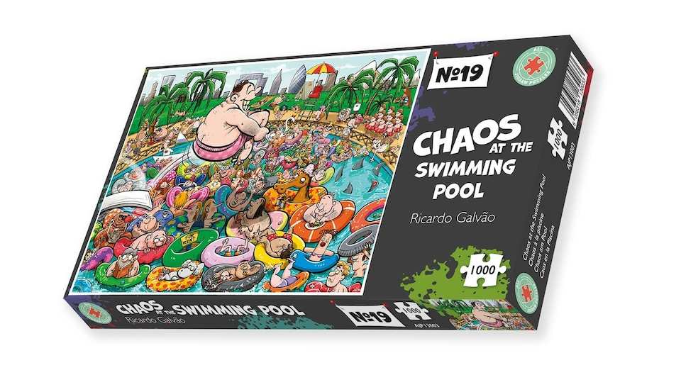 image 1 of Chaos at the Swimming Pool 1000 Piece Jigsaw Puzzle- Chaos no.19