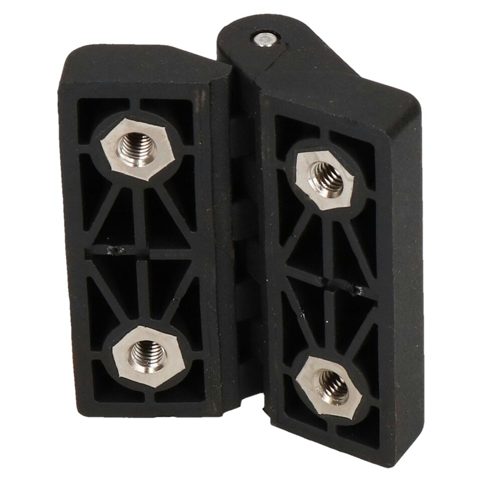 image 1 of Polyamide Hinge Plastic 64x65mm Concealed Fixing Door Locker Hatch 4PK Black