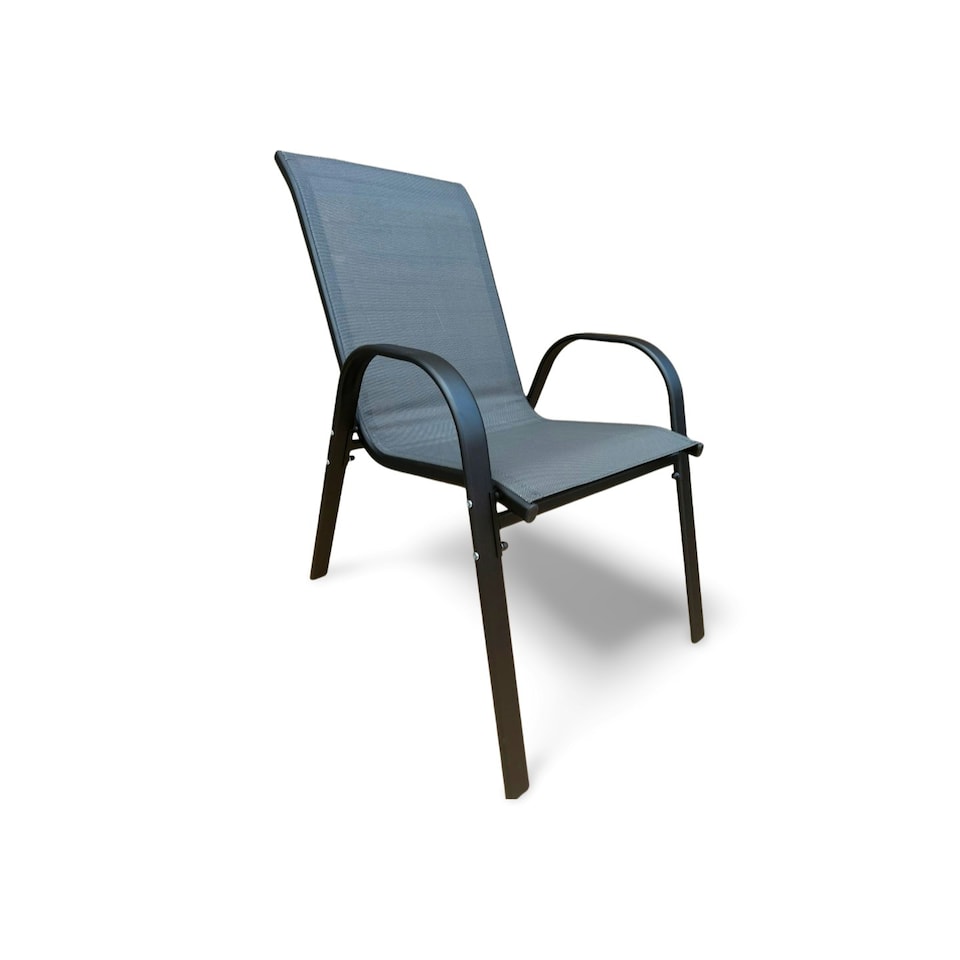 image 1 of Grey Stacking Garden Dining Chairs - 6 Chairs