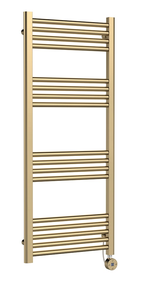 image 1 of Balterley Round Tube Heated Towel Rail with 17 Bars | Copper | Brushed Brass | 1