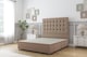 image 1 of Sloomy Alabama Mink Plush Divan Bed Base 2 Drawers Foot-End With 54 Inch Floor Standing Headboard | Brown | Mink | Double | 1