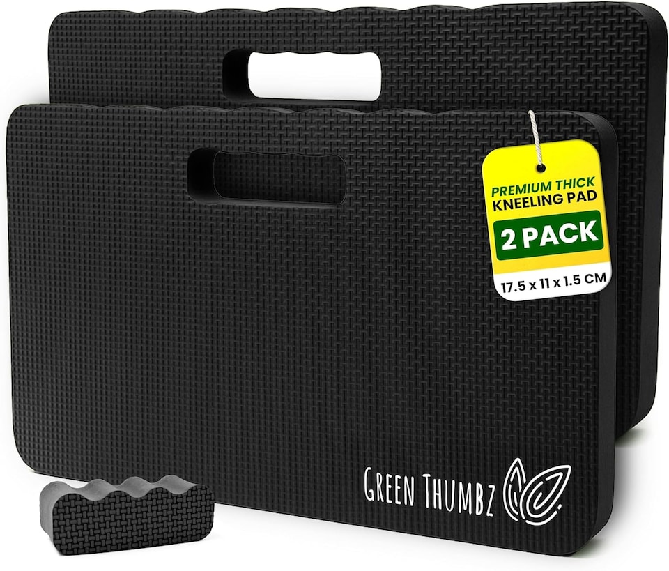 image 1 of Kneeling Pad 2-Pack - Thick High-Density Foam, Waterproof Garden and Exercise Knee Pads | Black | Black | 2