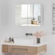 image 2 of HOMCOM Bathroom Mirror Cabinet Wall Mounted, Modern Bathroom Wall Cabinet with 2 Mirrored Doors and Adjustable Shelf, 80 x 15 x 60 cm, White