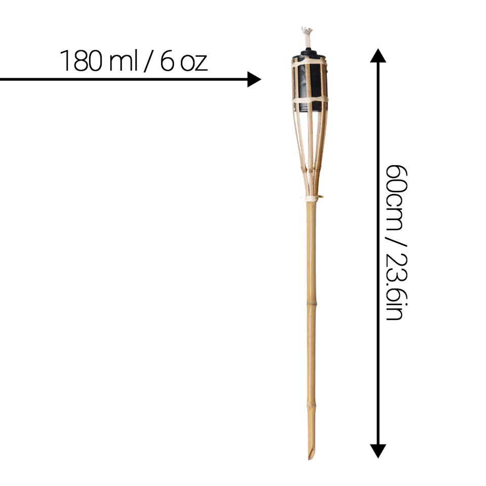 image 1 of Natural Bamboo Garden Torch 60cm - Pack of 3