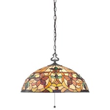 Kami 3 Light Tiffany Ceiling Pendant Vintage Bronze, E27