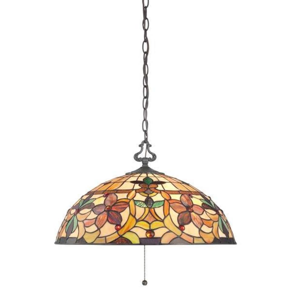 Kami 3 Light Tiffany Ceiling Pendant Vintage Bronze, E27