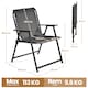 image 4 of Yaheetech Set of 2 Outdoor Texteline Folding Dining Chairs with Backrest-Dark Grey | Grey | Dark Grey | One Size | 1