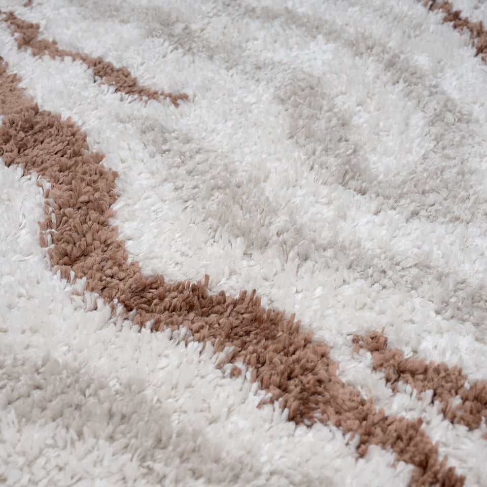 image 1 of The Rugs Moodi Collection Abstract Design Shaggy Soft High Pile Living Room Floor Rug and Runner