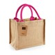 image 2 of Westford Mill Jute Mini Gift Bag - Natural/Fuchsia - One Size Clear