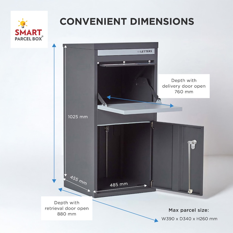 image 1 of SMART PARCEL BOX® Extra Large Front & Rear Access Dark | Grey | 1