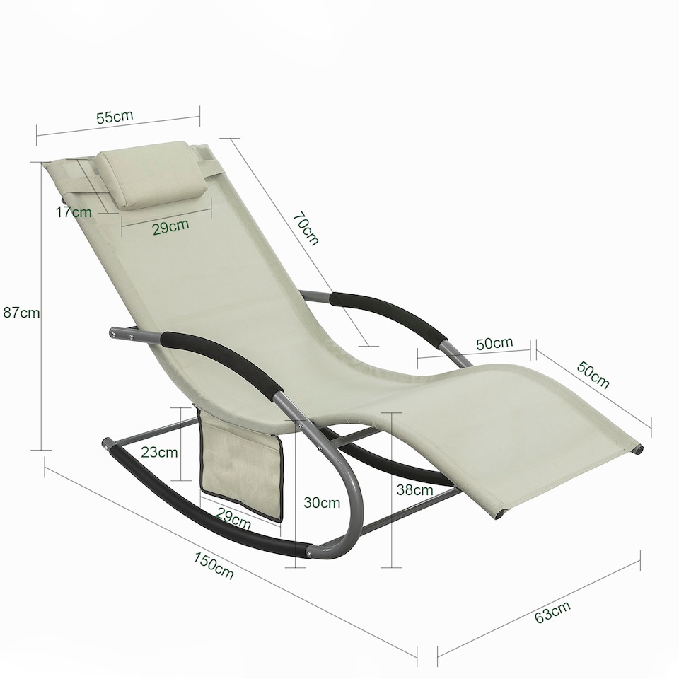 image 1 of SoBuy OGS28-MI,Outdoor Garden Rocking Sun Lounger Recliner Relaxing Chair