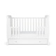 image 4 of Snowdon Mini Cot Bed, Fibre Mattress & Underdrawer – Sleigh Style, Convertible Baby Cot to Toddler Bed, Adjustable Base (White)