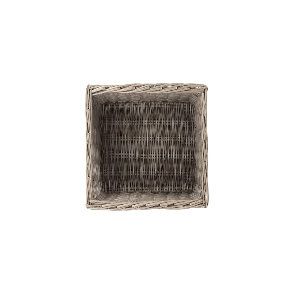 image 1 of Wicker Antique Wash Open Storage Basket Large | Brown | Brown