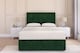 image 1 of Sloomy Highbury Emerald Plush Divan Bed Base 2 Drawers Foot-End With 54 Inch Floor Standing Headboard | Green | Emerald | Small Double | 1