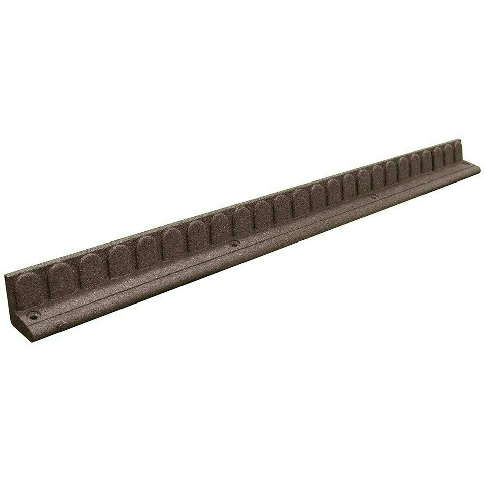 image 1 of 1.2m Lawn Edge Border Recycled Rubber in Earth Brown