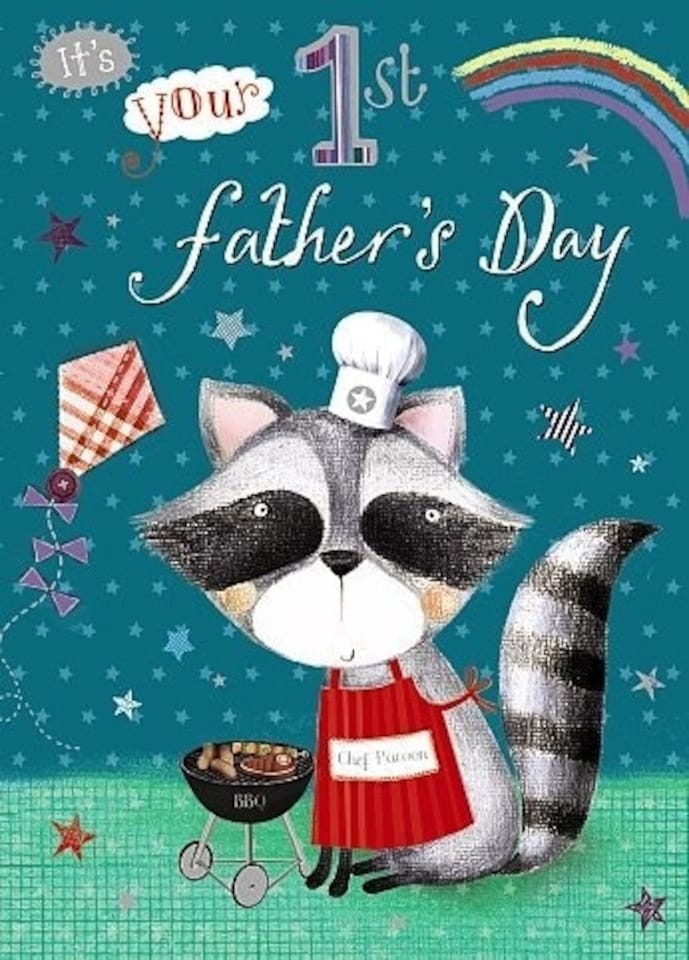 image 1 of It's your 1st Father's Day Cute Cat lots of love Greeting Card