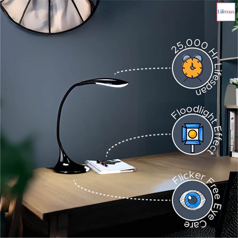 image 1 of Lifemax High Vision LED Desk Light (Silver) | Silver | Desk | 1