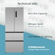 image 8 of HYE 403 Litre Frost Free French Door American Fridge Freezer, 70cm, Silver - RF01AMFD403DS07