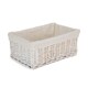 image 1 of Large White Wash Storage Basket with White Lining | White | White