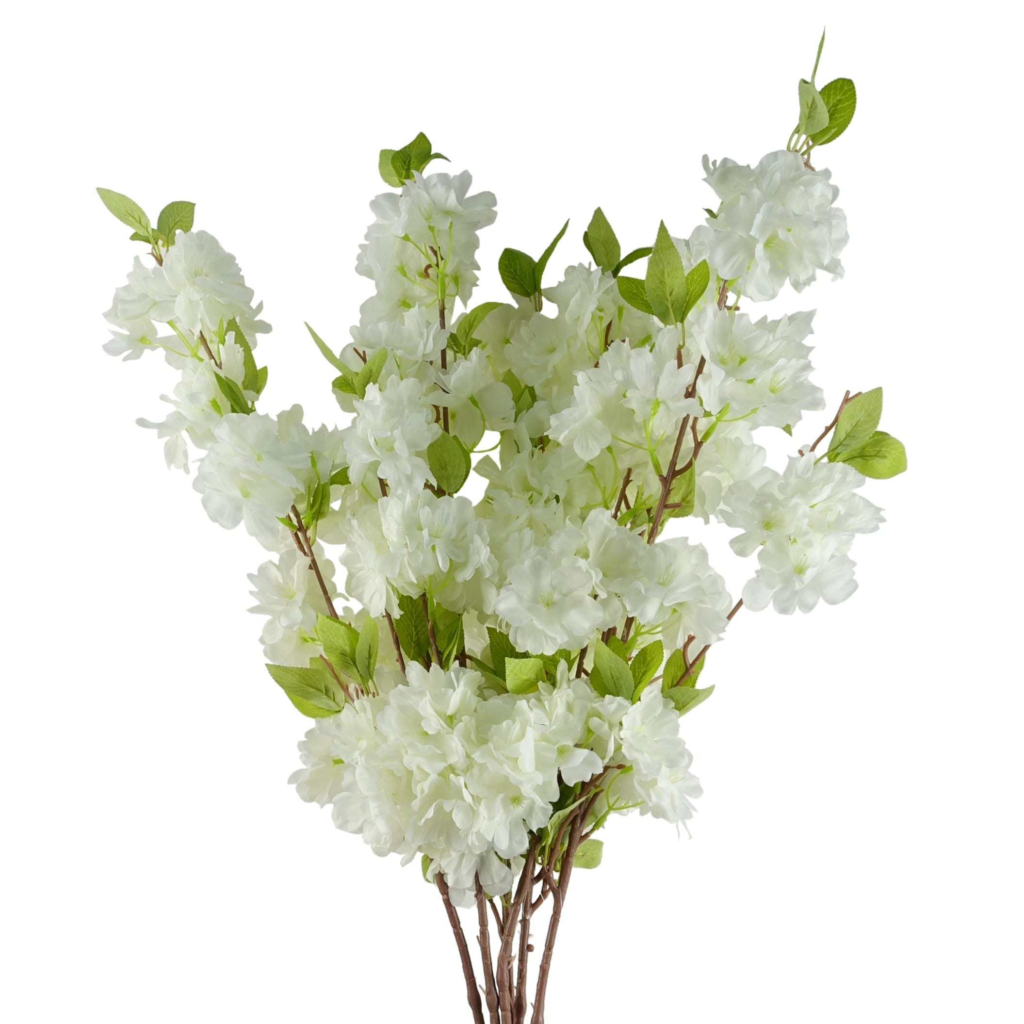 Pegdev Pack of 6 100cm Artificial White Blossom Stems for Display or Use
