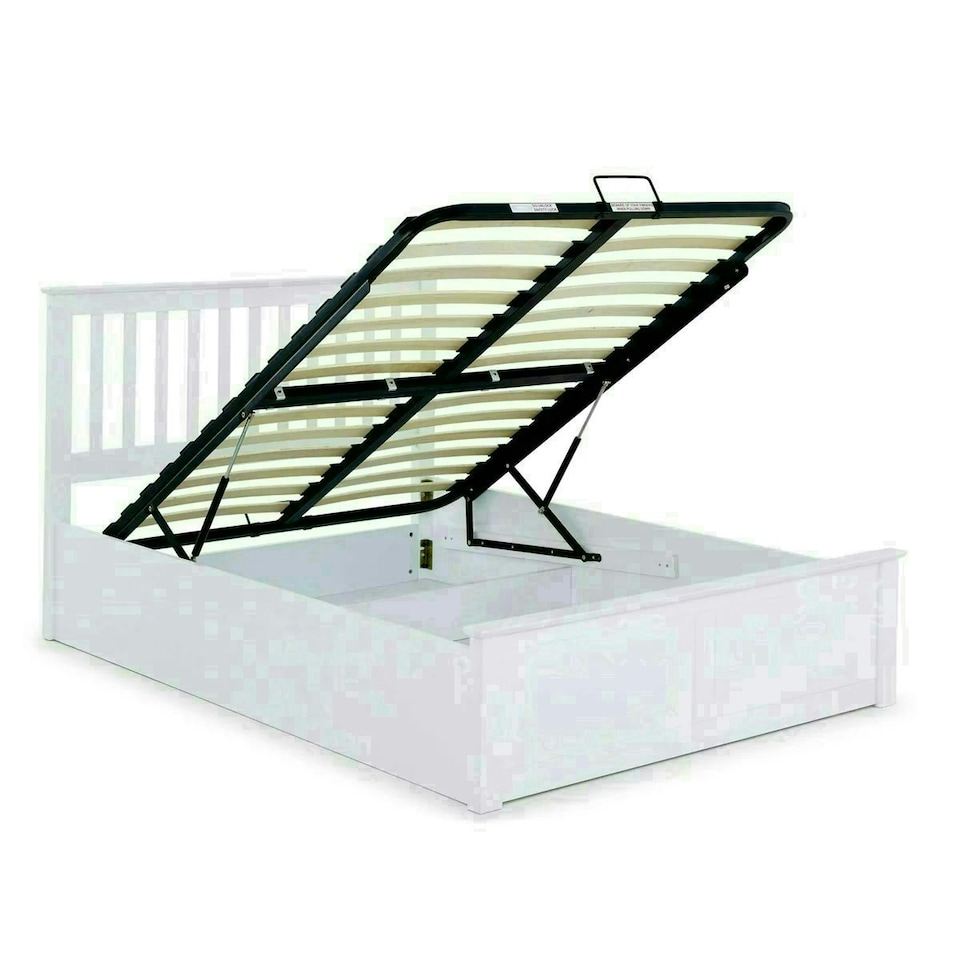 image 1 of Malmo White Wooden Ottoman Bed And Neptune Spring Mattress Double | Multi