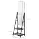 image 5 of HOMCOM Free Standing Full Length Mirror, Rolling Full Body Mirror with Adjustable Angle, 2 Storage Shelves and 4 Wheels for Bedroom, Living Room, Hallway, Black