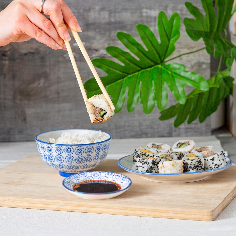 image 1 of Nicola Spring Hand-Printed Sauce Dishes - 10cm - Navy - Pack of 3 | Blue | Blue