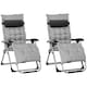 image 1 of Outsunny 2 PCS Reclining Zero Gravity Chair Folding Lounger Cushion Light Grey
