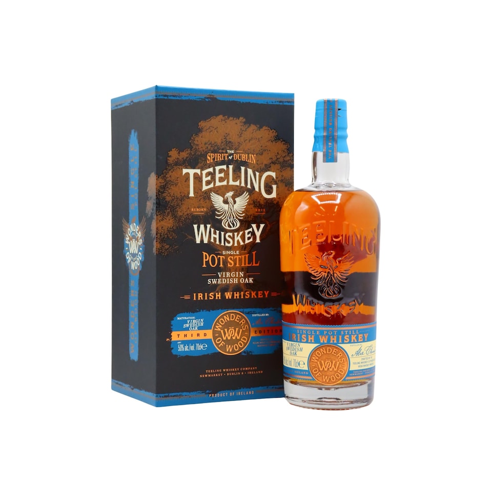 Teeling - Wonders Of Wood #3 - Virgin Swedish Oak Whiskey | Multi | Light, floral with citrus fruits, hints of caramel, and cooked barley. Rich and full flavoured with herbs, candied ginger, almond and treacle. Dry Finish with light black pepper spice and nutmeg. | 700