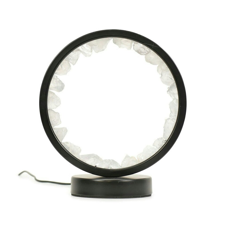 image 1 of ValueLights Crystal Gifting Matte Black Table Lamp and Integrated LED 2W Cool White 3000K Bulb