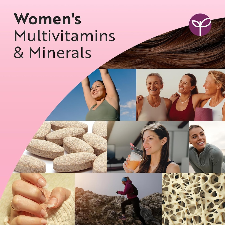image 1 of Nutravita Multivitamin for Women - Essentials Womens Vitamins and Minerals with Hyaluronic Acid for Hair, Skin and Immune System - 60 Vegan Tablets