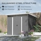 image 3 of Outsunny 8.5 x 6ft Metal Shed with Lightsky Panels, Garden Storage Tool House with Double Doors for Garden, Patio and Lawn, Grey