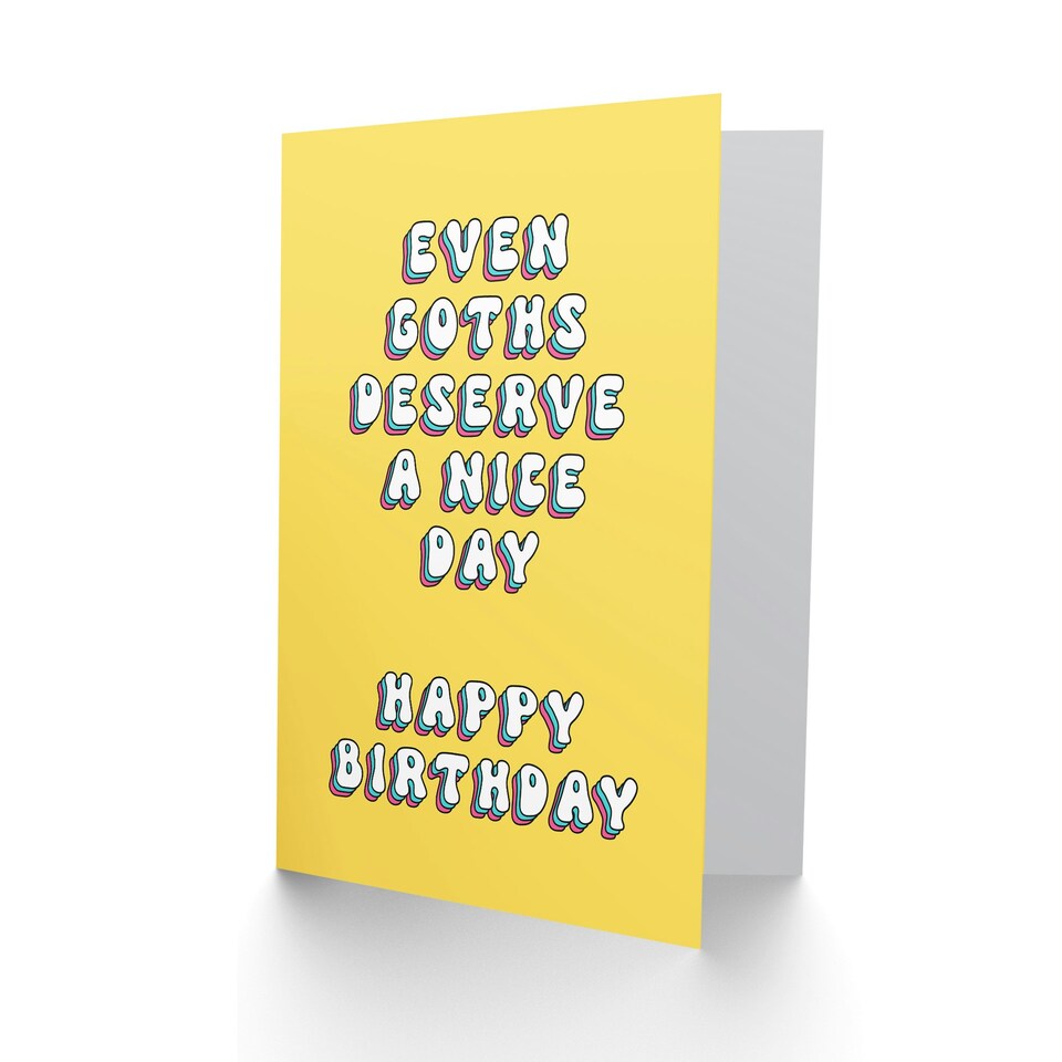 image 1 of Even Goths Deserve Nice Day Retro Funny Birthday Card