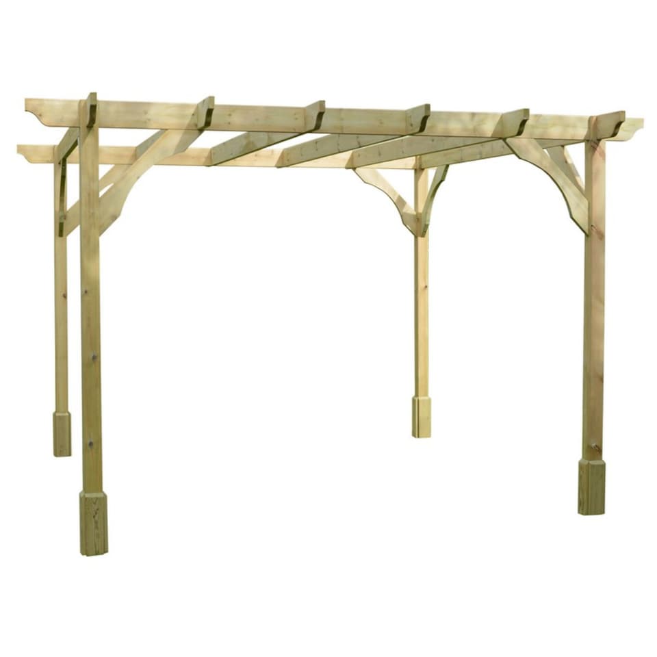 image 1 of Premium Pergola - Wood - L360 x W480 x H270 cm - Light Green