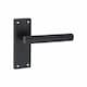 image 4 of Golden Grace 5 Pairs Victorian Straight T-Bar Door Handles Latch in Matt Black Finish - 120mm x 40mm Backplate Black