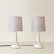 image 4 of ValueLights Teardrop Pair Chrome Touch Table Lamps Grey Shade | Grey
