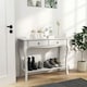 image 7 of HOMCOM Console Table Sofa Side Desk with Storage Shelves Drawers for Entryway White