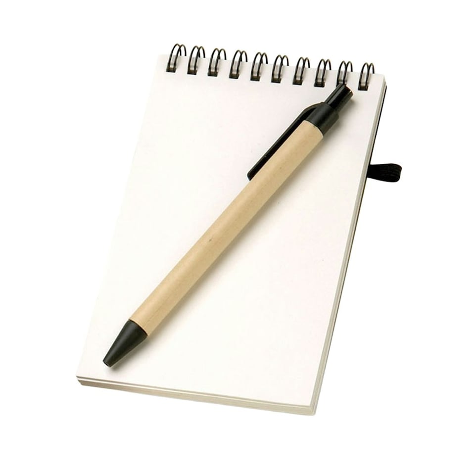 image 1 of MidOcean Sonora Recycled A6 Notepad And Pen - Black/Beige - One Size