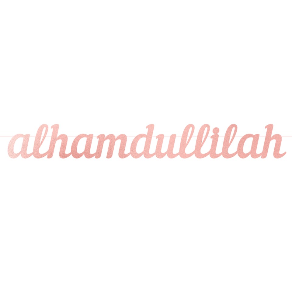 Alhamdulillah Letter Banner - Rose Gold