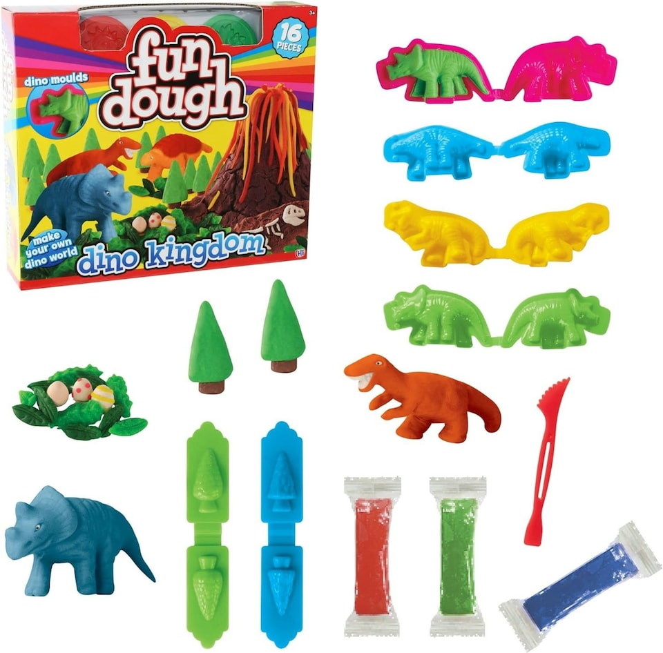 image 1 of Make Your Own Dino Would 16 Piece Dough Set