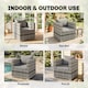 image 6 of Outsunny Single Wicker Furniture Sofa Chair w/ Padded Cushion for Garden Balcony | Grey