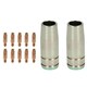image 1 of 2 shroud & 10 x 1.0mm Contact Tips MIG Welding Binzel Style Euro Torch MB25